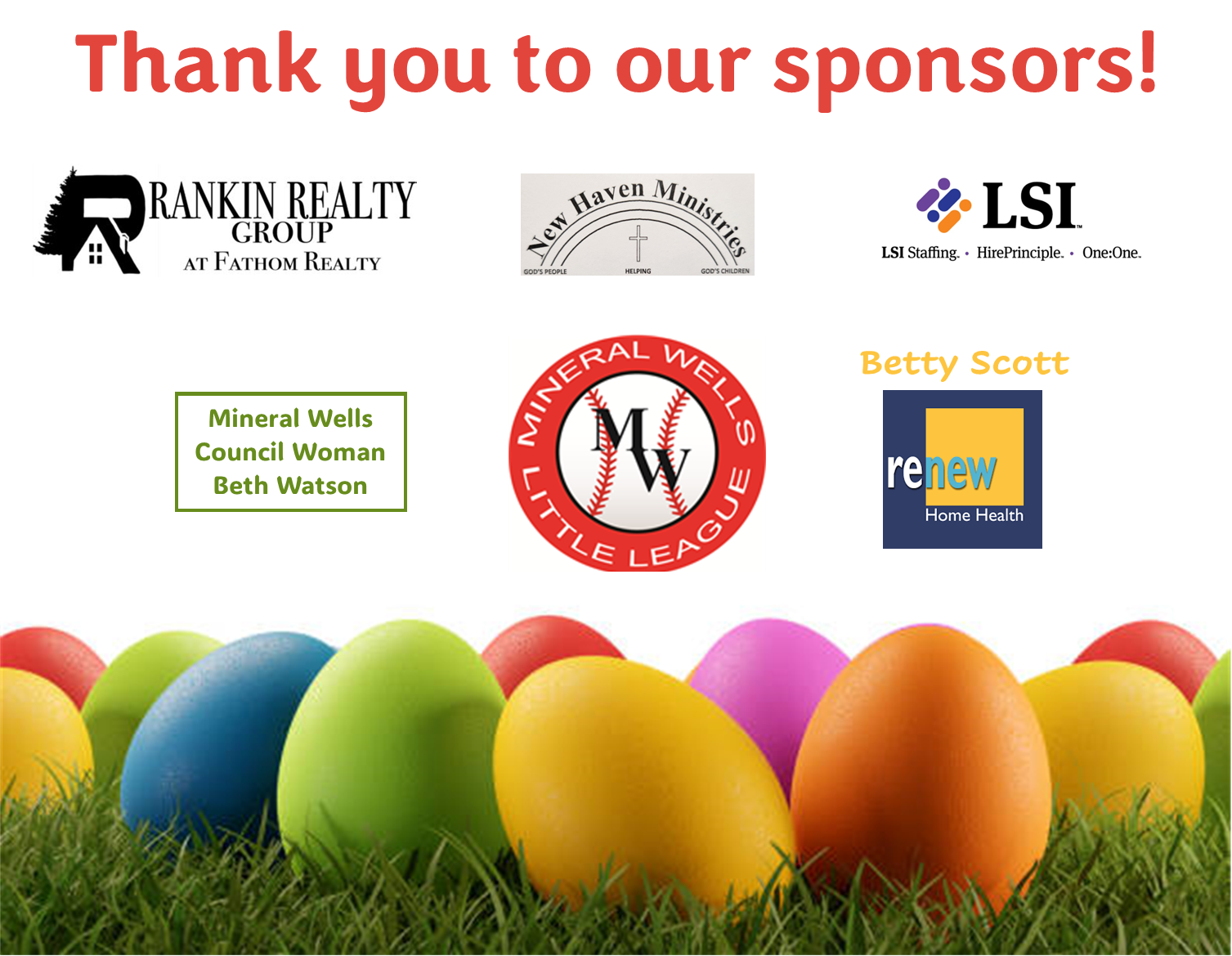 Sponsors- Egg Hunt